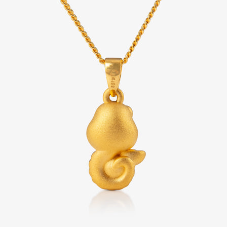 24K Gold Snake Pendant