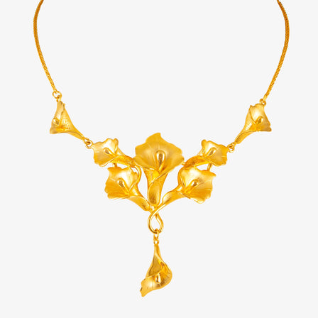 24K Gold Bell Flower Necklace