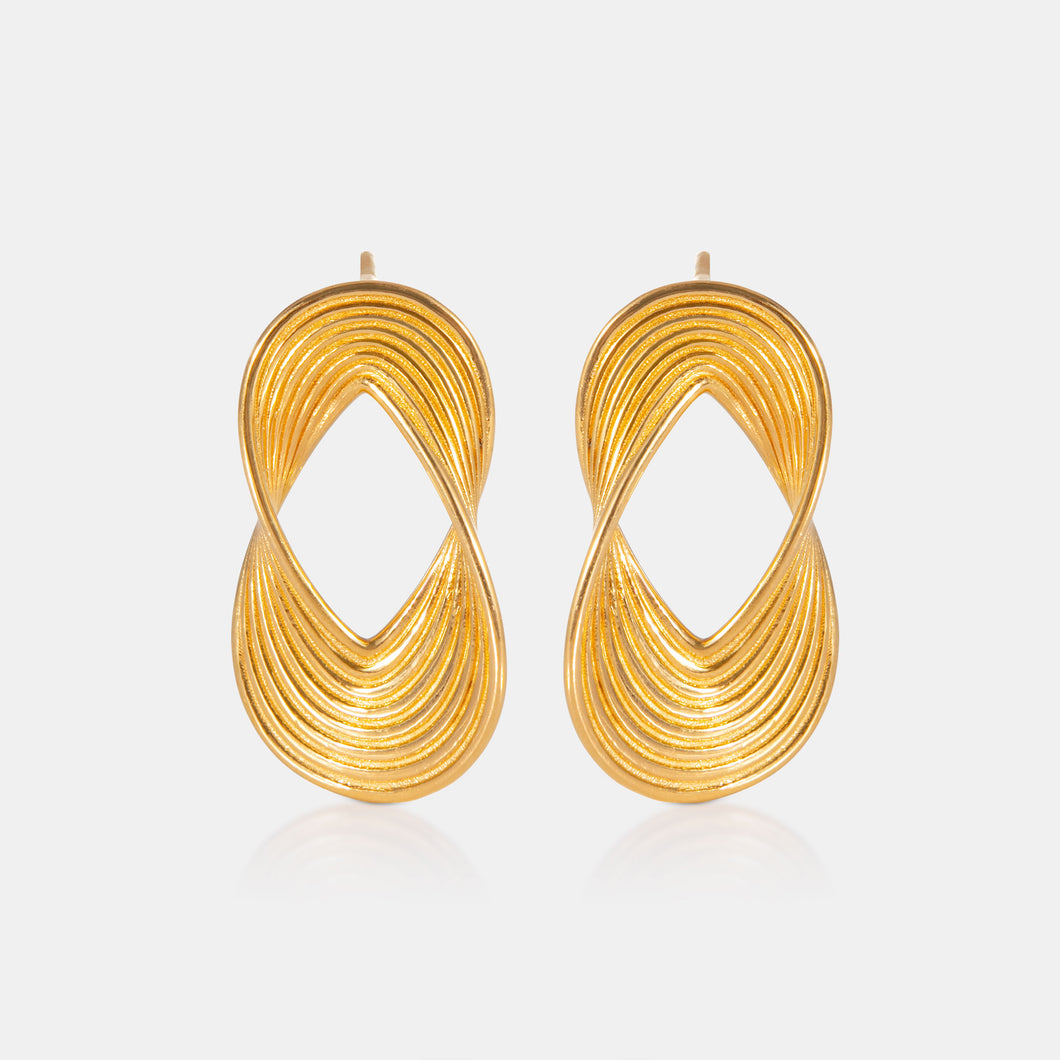 24K Gold Multi Oval Twist Earrings