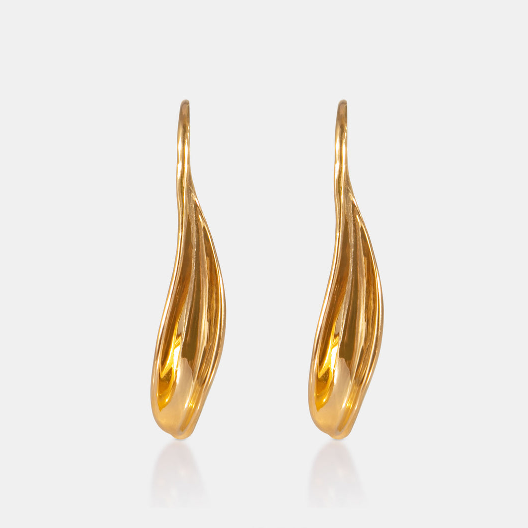24K Gold Contour Drop Earrings