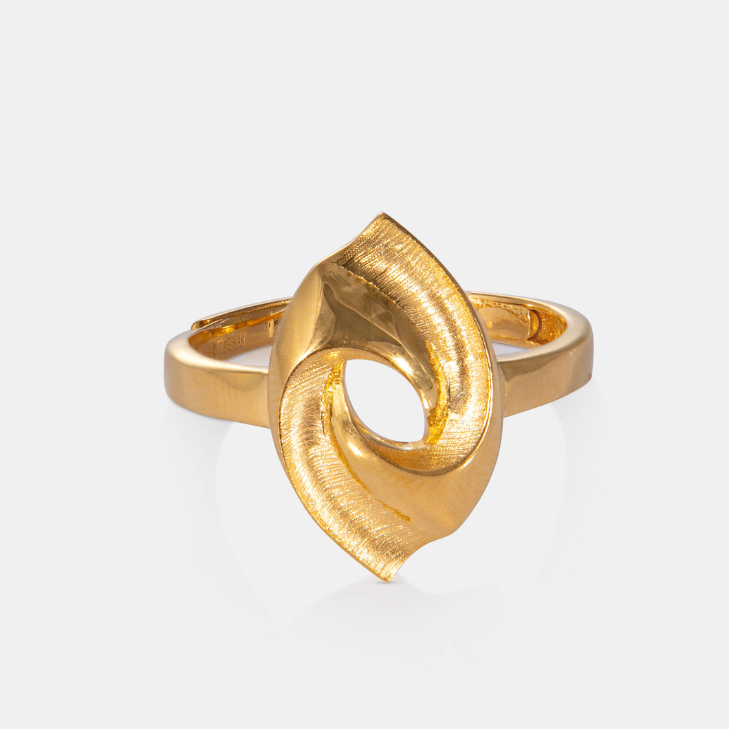 24K Gold Twisted Swirl Ring