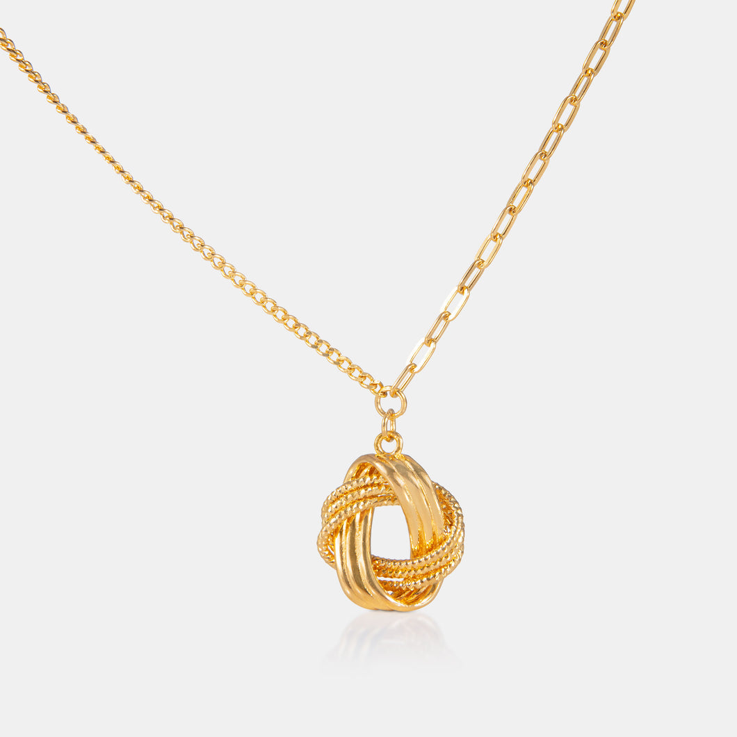 24K Gold Milgrain Knot Necklace