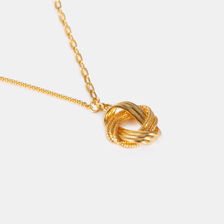 24K Gold Milgrain Knot Necklace