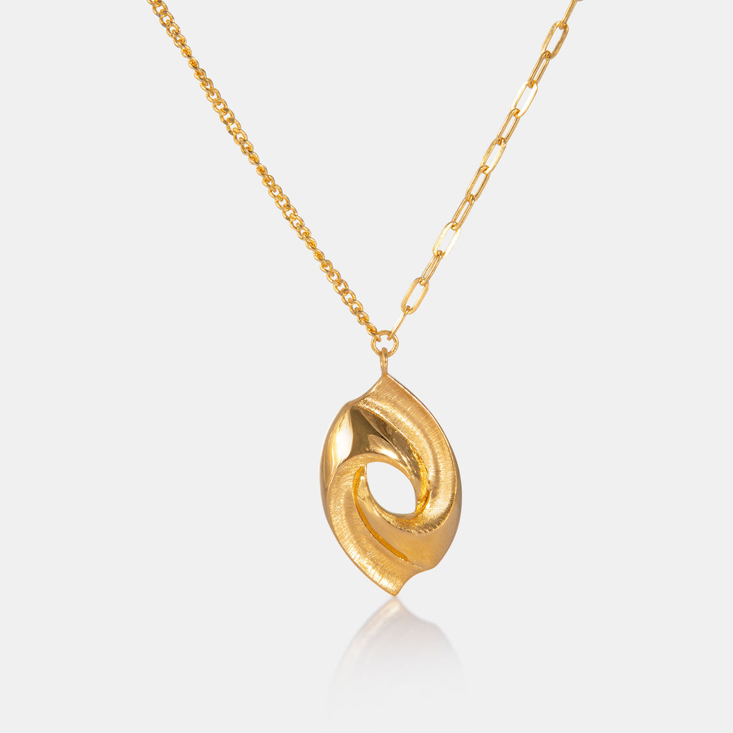 24K Gold Twisted Swirl Necklace