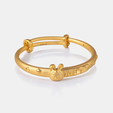 24K Gold Rabbit Baby Bangle