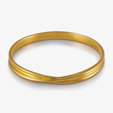 24K Antique Gold Infinity Crossover Bangle with Overlapping Double Band

 24K古法金交错无限手镯，双圈交叠造型
