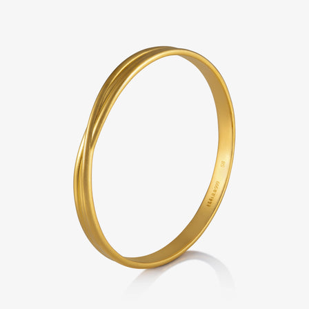 Infinity Crossover Bangle in 24K Antique Gold