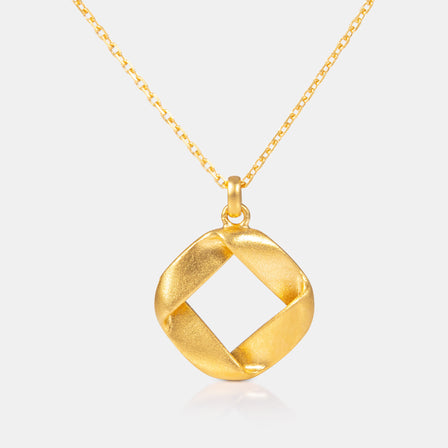 24K Antique Gold Serenity Enamel Necklace
