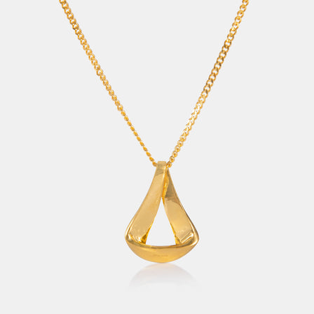 24K Gold Milgrain Droplet Necklace