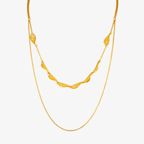 24K Antique Gold Phoenix Scale Necklace