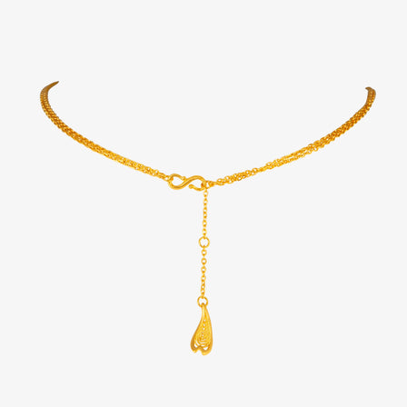 24K Antique Gold Phoenix Scale Necklace