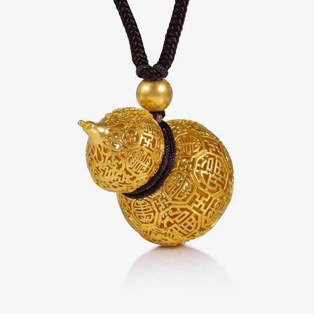 Blessing Hulu Pendant in 24K Antique Gold