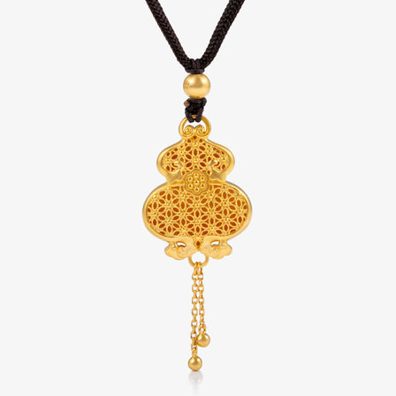 Lotus Hulu Pendant in 24K Antique Gold