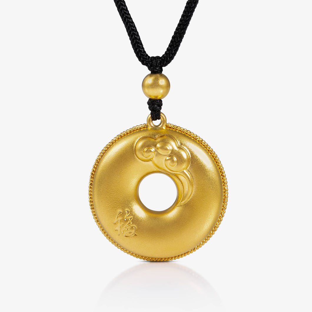 24K Antique Gold Ruyi Peacebuckle Necklace with 福 Character

24K古法金如意祥云福字平安扣吊坠
