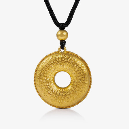 Ruyi Peacebuckle Necklace in 24K Antique Gold