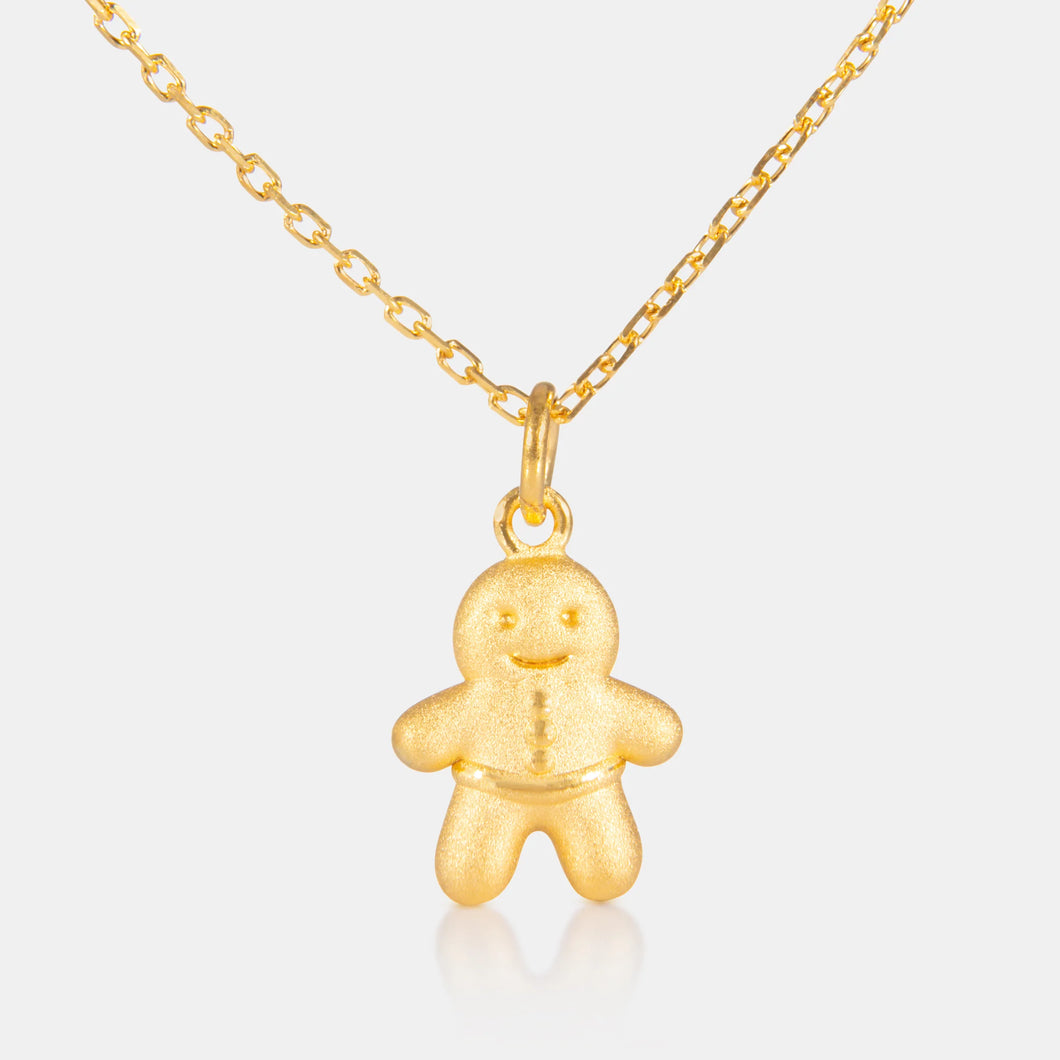 24K Gold Mini Gingerbread Pendant