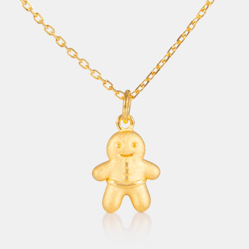 24K Gold Mini Gingerbread Necklace