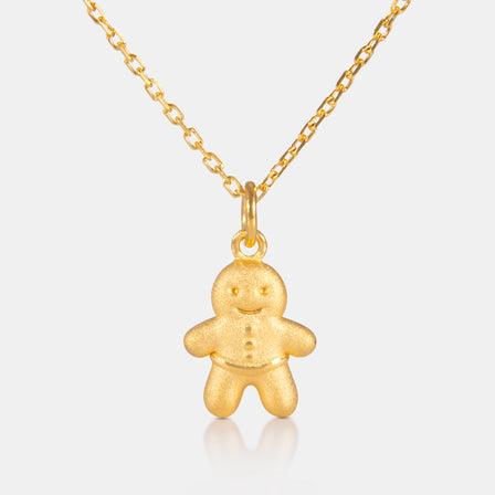 24K Gold Mini Gingerbread Necklace