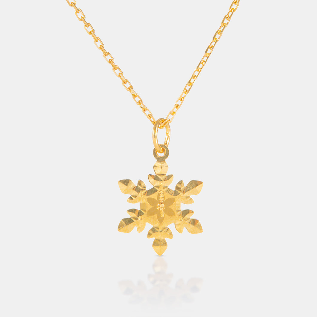24K Gold Snowflake Necklace