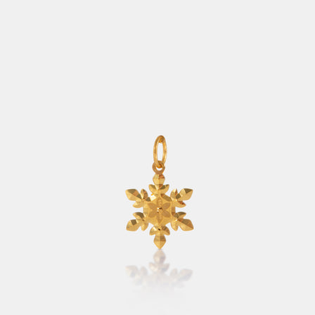 24K Gold Snowflake Pendant