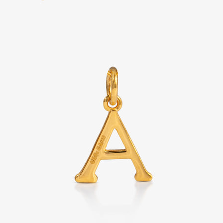 24K Gold Monogram Pendant- Letter A