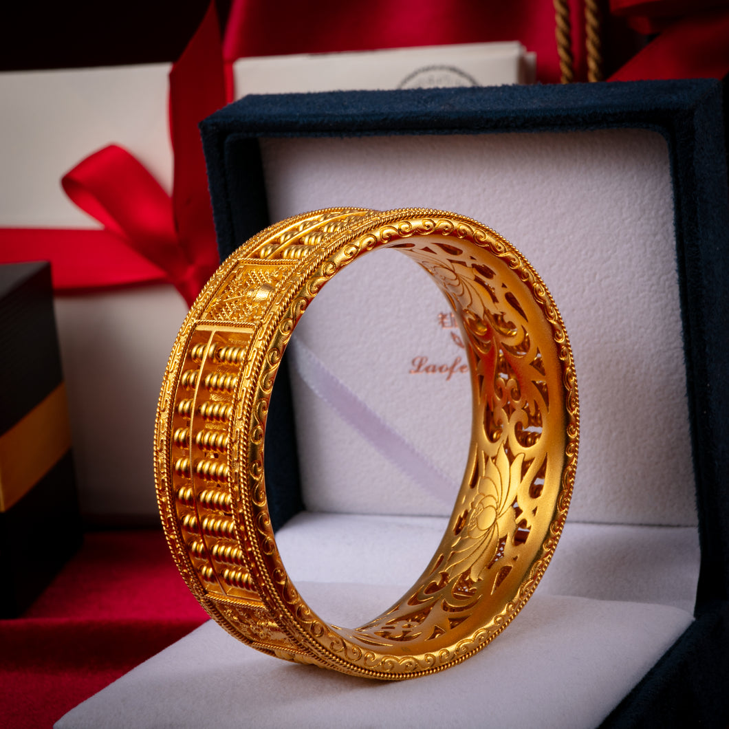 24K Gold Abacus Bangle