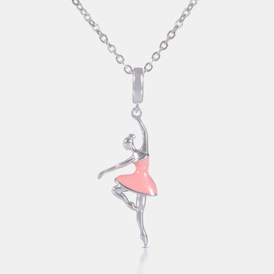 Sterling Silver and Enamel Ballerina Necklace