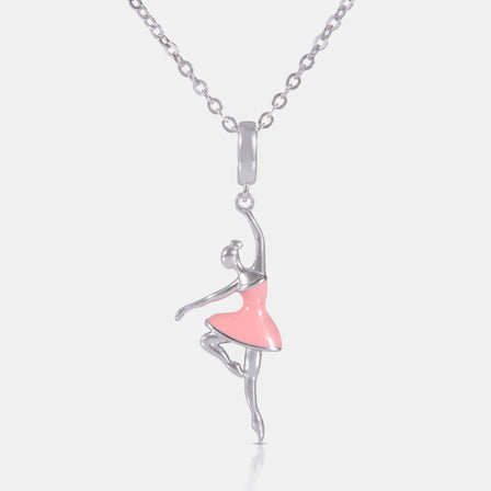 Sterling Silver and Enamel Ballerina Necklace