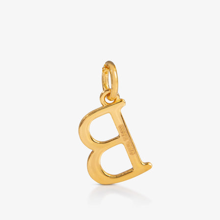 24K Gold Monogram Pendant- Letter B