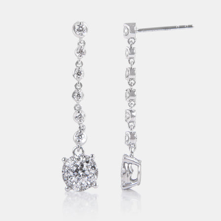 18K WG Illusion Diamond Drop Earrings