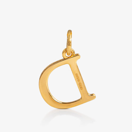 24K Gold Monogram Pendant- Letter D