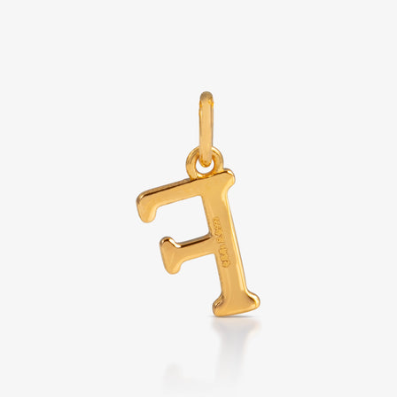 24K Gold Monogram Pendant- Letter F