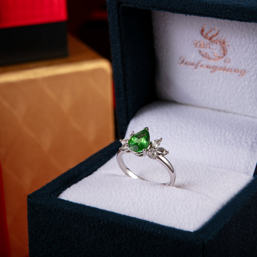 Garnet and Sapphire Petal Ring