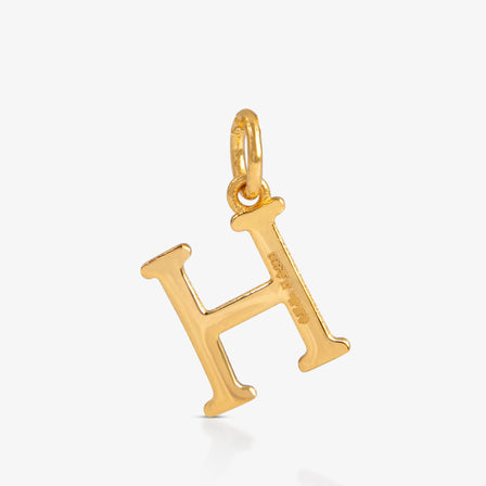 24K Gold Monogram Pendant- Letter H