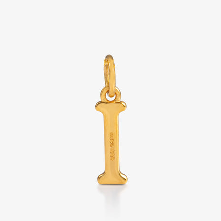 24K Gold Monogram Pendant- Letter I