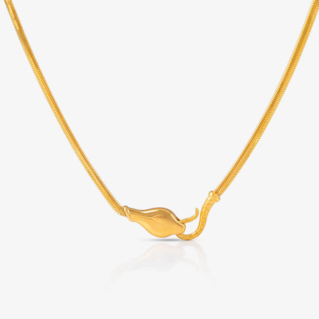 Snake Head Necklace in 24K Gold