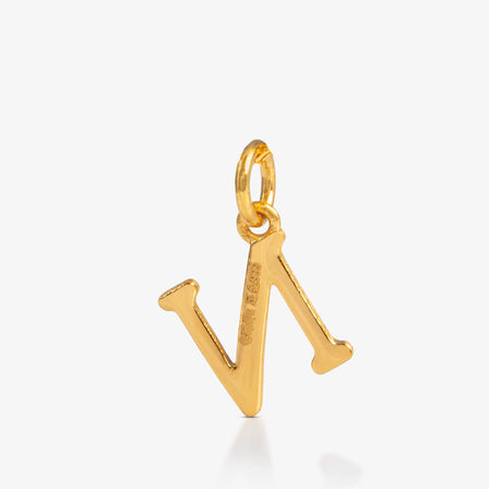 24K Gold Monogram Pendant- Letter N