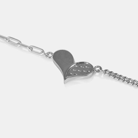 Platinum Mini Heart Line Bracelet