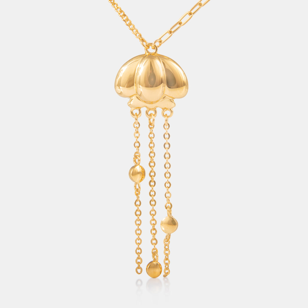 24K Gold Jellyfish Necklace