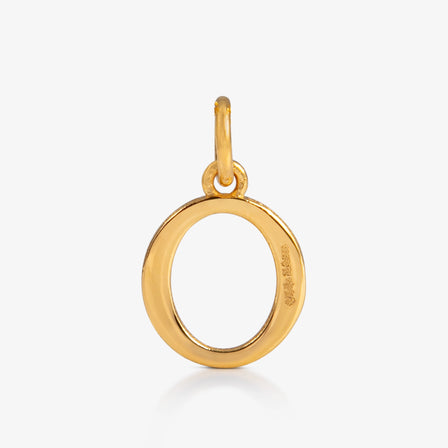 24K Gold Monogram Pendant- Letter O