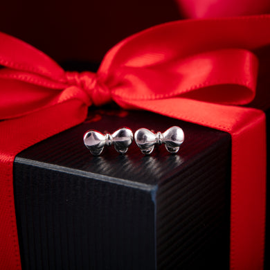 Platinum Bow Earrings