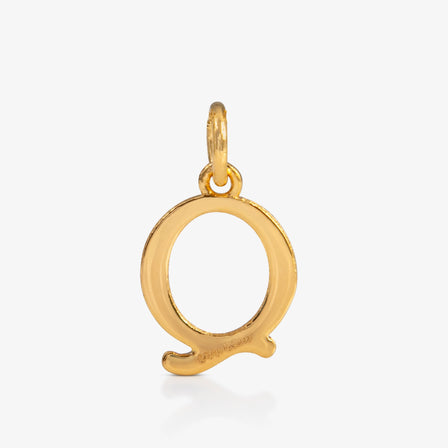 24K Gold Monogram Pendant- Letter Q