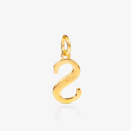 24K Gold Monogram Pendant- Letter S