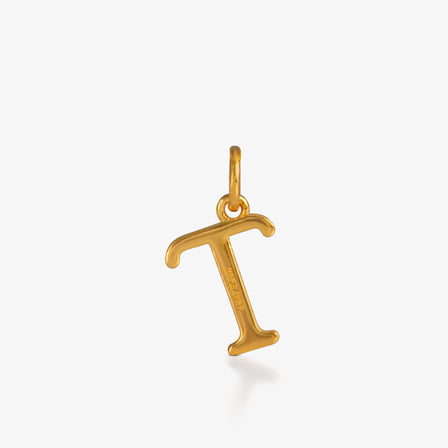 24K Gold Monogram Pendant- Letter T