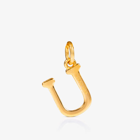 24K Gold Monogram Pendant- Letter U