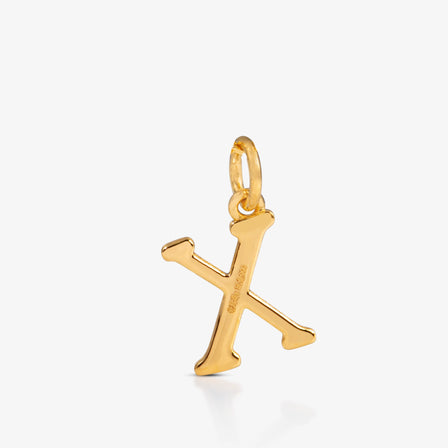 24K Gold Monogram Pendant- Letter X