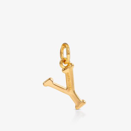 24K Gold Monogram Pendant- Letter Y