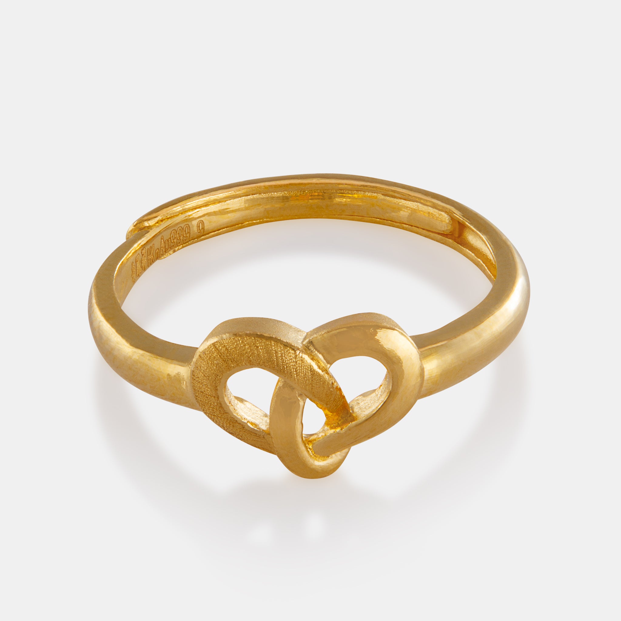 Gold Heart Silver Ring - British Handmade Unusual Heart Ring -  pretty-wild-jewellery