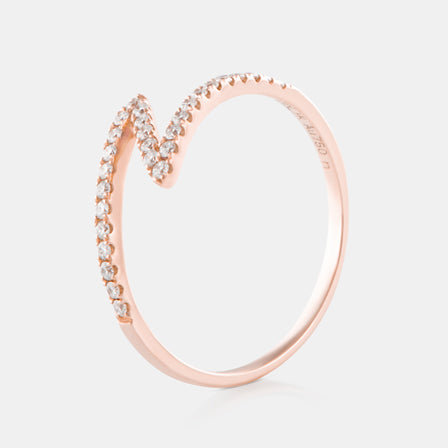 18K Rose Gold Diamond Lightening Ring