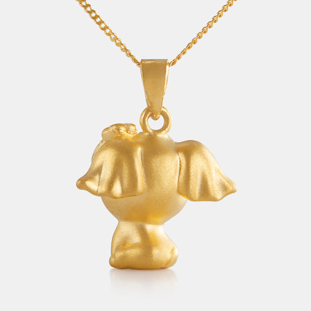 24K Gold Baby Elephant Pendant
